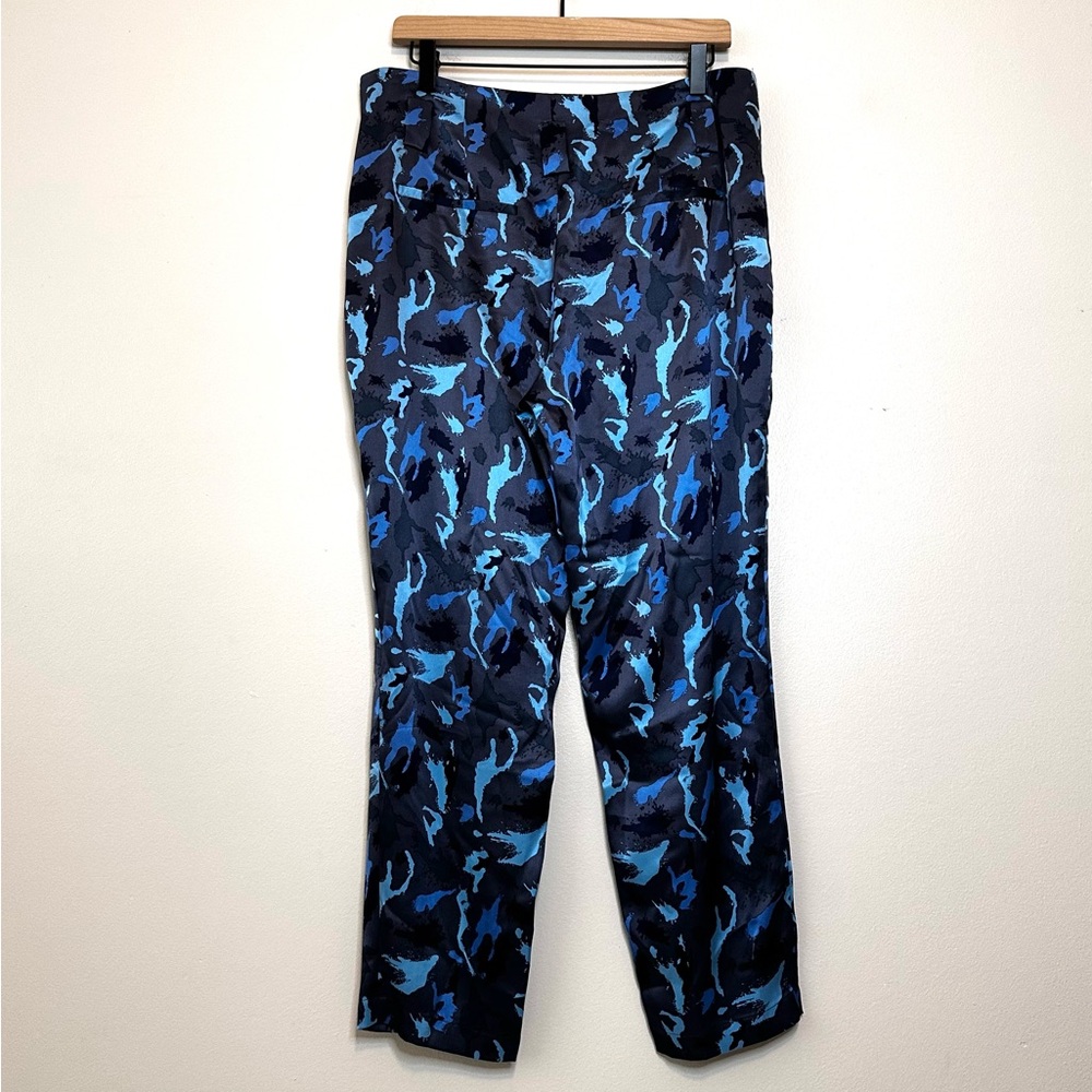 L'AGENCE Silk Madaline High Waist Blue Vintage Multi Pants Trousers Size 8 - Picture 6 of 15